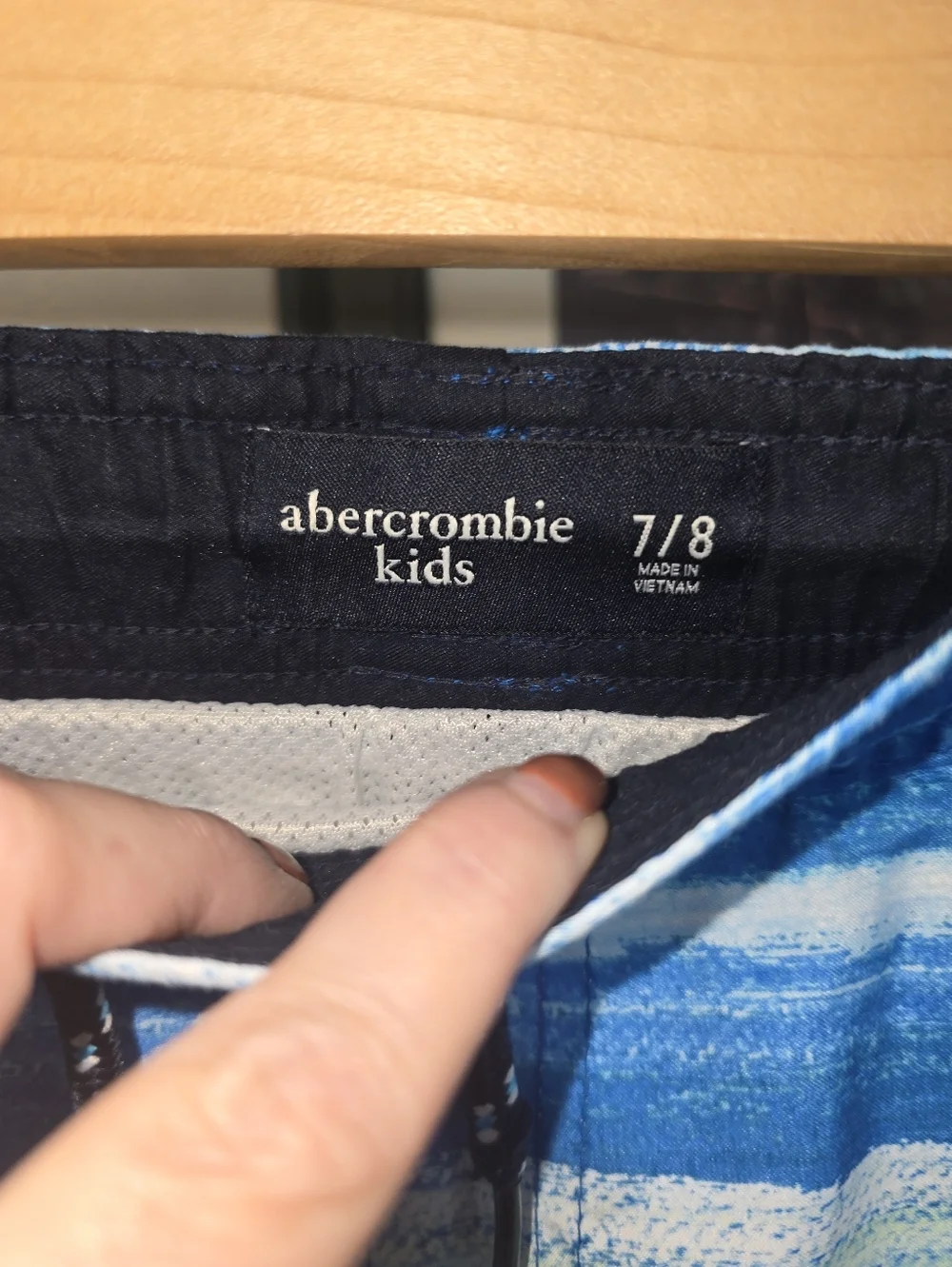 Abercrombie Kids Boys Swim Trunks Bundle Beach Shark Blue Shorts Lot Size 7/8